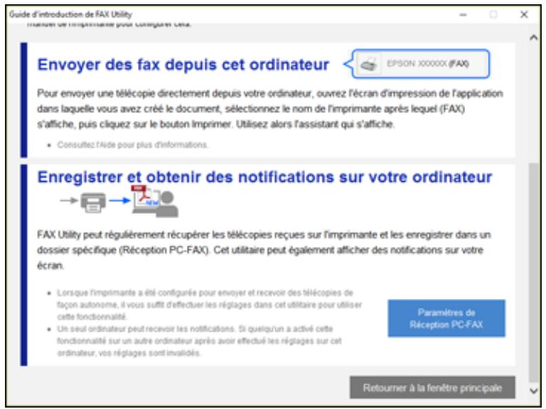 EPSON ECOTANK ET-5850 - Configuration de FAX Utility - Windows - 1