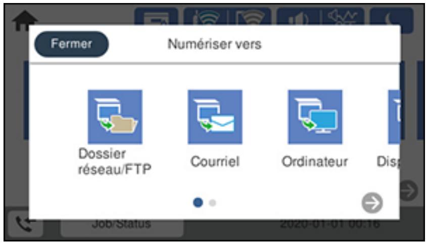 EPSON ECOTANK ET-5850 - Lancement d'une numérisation à partir du panneau de commande du produit - 1