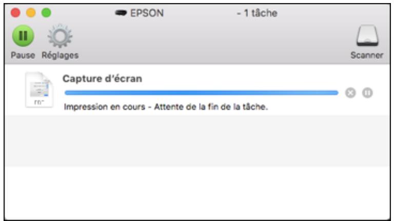 EPSON ECOTANK ET-5850 - Vérification de l'etat de l'impression - Mac - 1