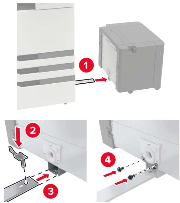 LEXMARK CX922DE - CX923DTE - CX923DXE - CX924DTE - CX924DXE - Ouvrez le tiroir, puis retirez les capots du rail et du support de montage. - 5