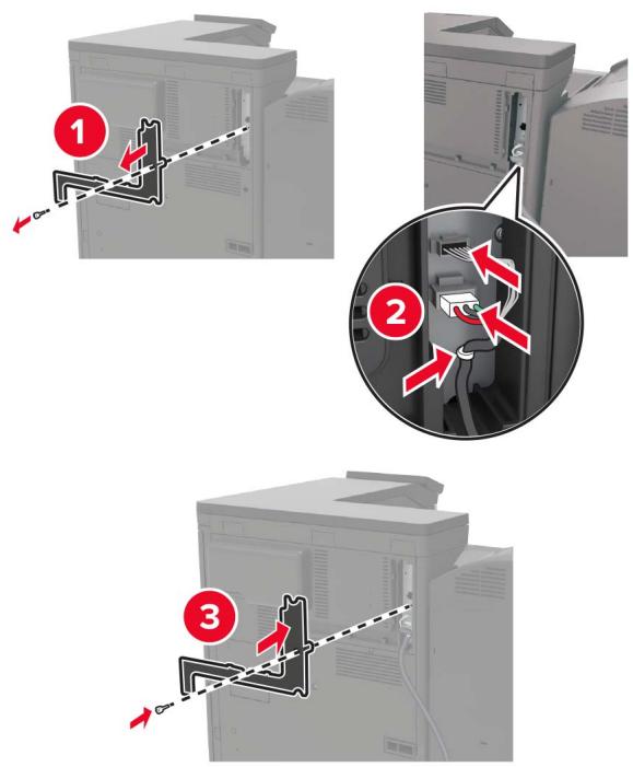 LEXMARK CX922DE - CX923DTE - CX923DXE - CX924DTE - CX924DXE - Installation de l'unité de finition d'agrafage/perforation ou l'unité de finition de livret - 10