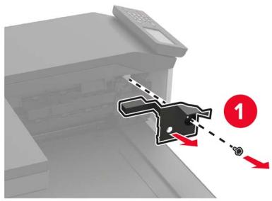 LEXMARK CX922DE - CX923DTE - CX923DXE - CX924DTE - CX924DXE - Installation de l'unité de finition d'agrafage/perforation ou l'unité de finition de livret - 5