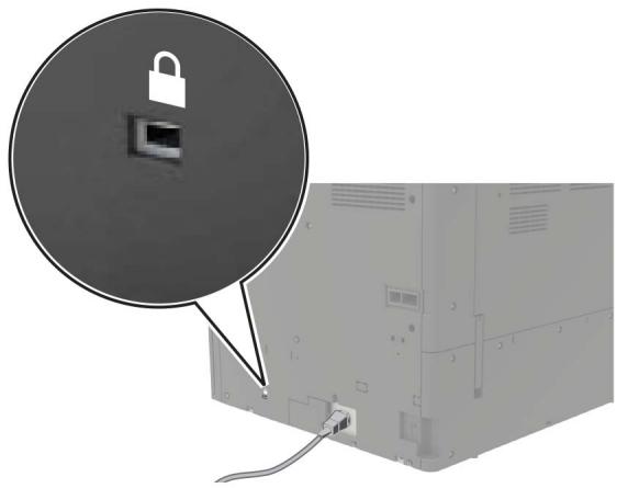 LEXMARK CX922DE - CX923DTE - CX923DXE - CX924DTE - CX924DXE - Emplacement du logement de sécurité - 1