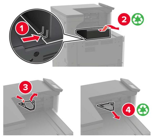LEXMARK CX922DE - CX923DTE - CX923DXE - CX924DTE - CX924DXE - Installation de l'unité de finition d'agrafage/perforation ou l'unité de finition de livret - 4