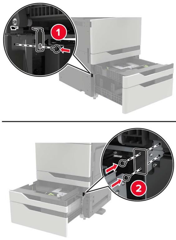 LEXMARK CX922DE - CX923DTE - CX923DXE - CX924DTE - CX924DXE - Ouvrez le tiroir, puis retirez les capots du rail et du support de montage. - 12
