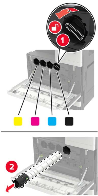 LEXMARK CX922DE - CX923DTE - CX923DXE - CX924DTE - CX924DXE - Remplacement d'une cartouche de toner - 1