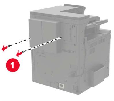 LEXMARK CX922DE - CX923DTE - CX923DXE - CX924DTE - CX924DXE - Installation de l'unité de finition d'agrafage/perforation ou l'unité de finition de livret - 9