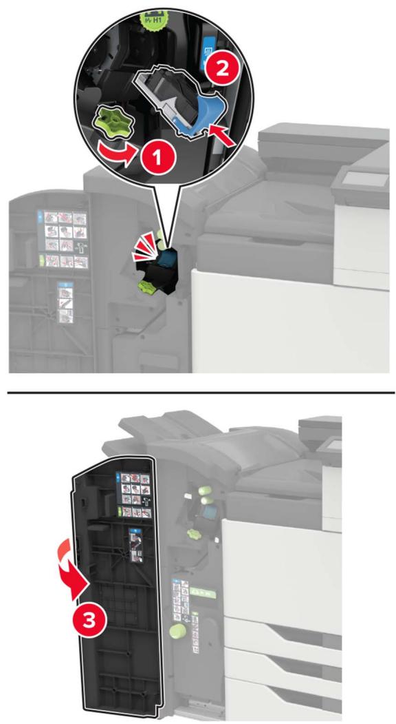 LEXMARK CX922DE - CX923DTE - CX923DXE - CX924DTE - CX924DXE - Installation de l'unité de finition d'agrafage/perforation ou l'unité de finition de livret - 8