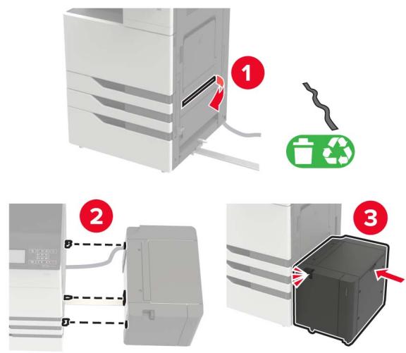 LEXMARK CX922DE - CX923DTE - CX923DXE - CX924DTE - CX924DXE - Ouvrez le tiroir, puis retirez les capots du rail et du support de montage. - 9