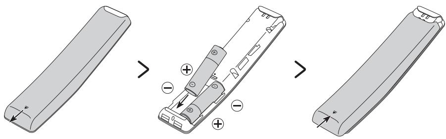 SAMSUNG 50TU8515 - UE43TU8515 - Insertion des piles dans le samsung smart remote - 1