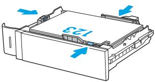 HP LASERJET ENTERPRISE FLOW MFP M631H - Orientation du papier du bac 2 et des bacs de 550 feuilles - 2