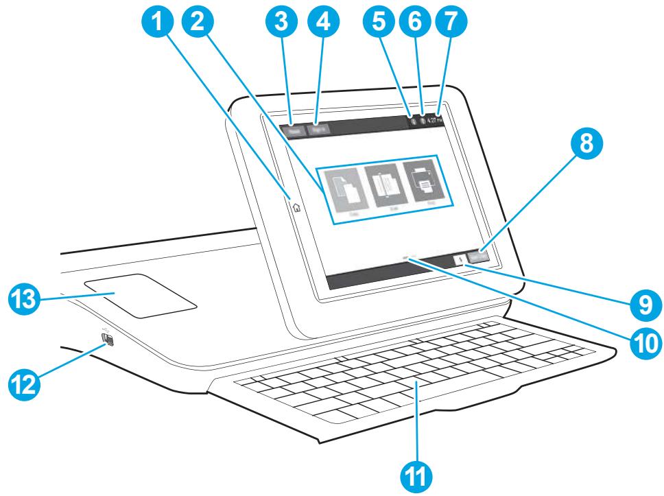HP LASERJET ENTERPRISE FLOW MFP M631H - Vue du panneau de commande - 3