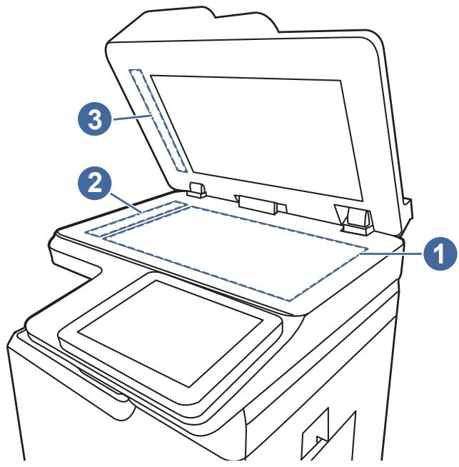 HP LASERJET ENTERPRISE FLOW MFP M631H - Vérifier que la vitre du scanner est dépourvue de saleté et de souillures - 3