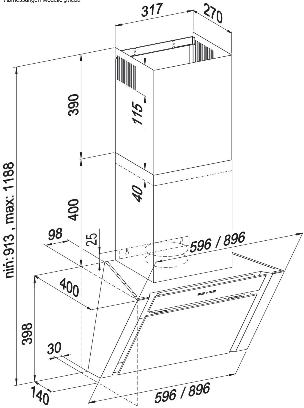 ORANIER MEBA W - Abmessungen - 1