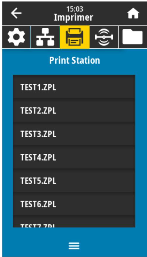 ZEBRA ZT620 - Appuyez sur Menu > Imprimer > Station d'impression. - 1