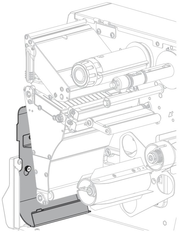 ZEBRA ZT620 - Installation de la plaque de rebobinage et d'enroulement de la bande installée - Mode Prédécollage et mode Applicateur - 3