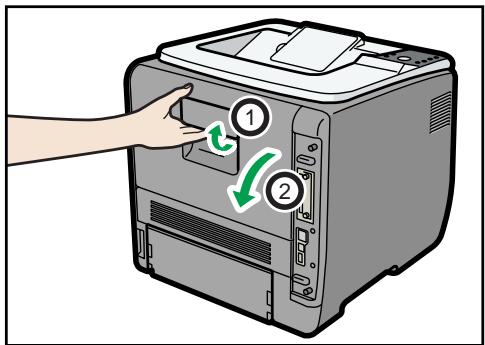 RICOH SP 5200DN - Ouvrez le capot arrêté. - 1