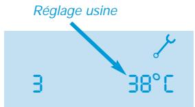 Réglage usine 3 38°C