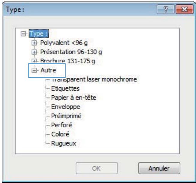 HP LASERJET PRO 400 M425 - Sélectionner le type de papier (windows) - 4