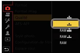 PANASONIC LUMIX G9 - Appuyez sur / de la touche curseur pour sélectionner le paramètre et appuyez sur [menu/set]. - 1