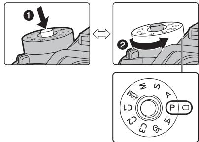 PANASONIC LUMIX G9 - Appuyez sur la touche de verrouillage de la molette de sélection du mode 1 pour déverrouiller. - 1