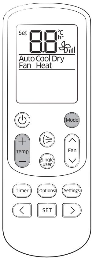 SAMSUNG AR09KSWSBWKN - Fonctionnement de la télécommande - 1
