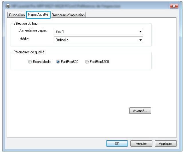 HP LASERJET PRO M125NW - Selectionner le type de papier (Windows) - 2
