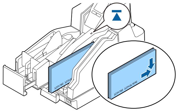 EPSON TM-S2000II - Load the cut sheets so they are aligned with the ▲ mark on the top of the ink cartridge cover. - 1