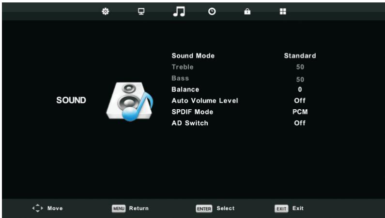 SCHNEIDER LED24-SCP100HC - Sound Menu - 1