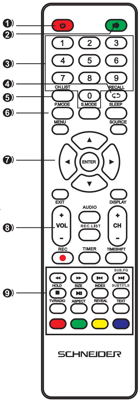SCHNEIDER LED24-SCP100HC - Using the Remote Control: - 1
