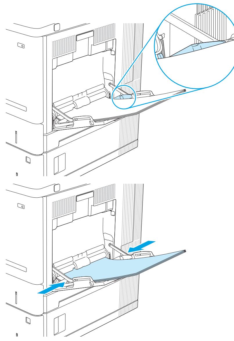 HP M555DN - Chargement du papier dans le bac 1 - 4