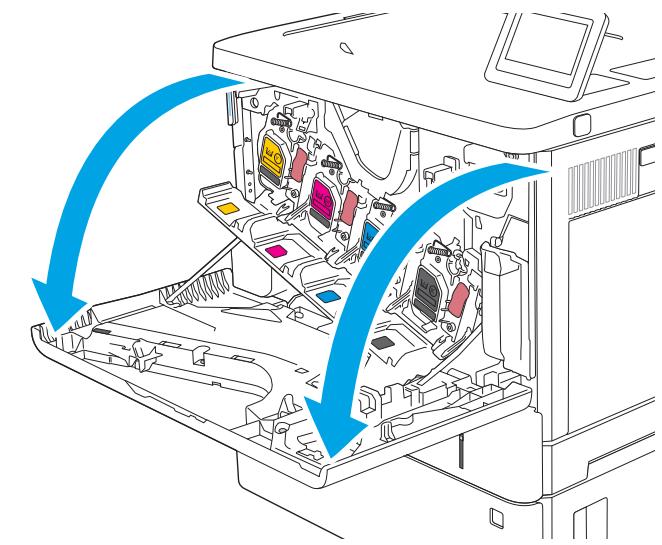 HP M555DN - Retrait et remplacement des cartouches - 1