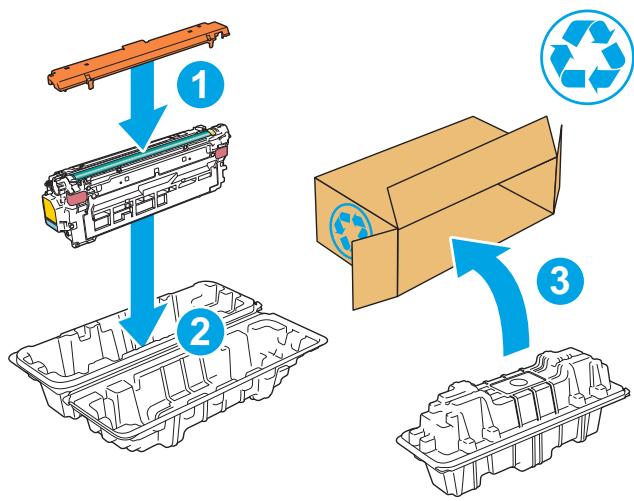 HP M555DN - Retrait et remplacement des cartouches - 8