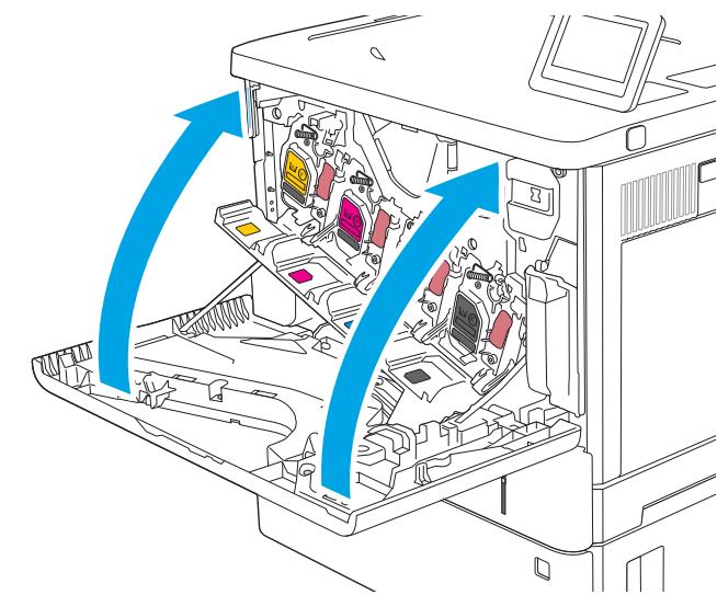 HP M555DN - Retrait et remplacement des cartouches - 7