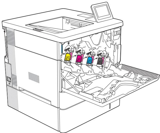 HP M555DN - Retrait et remplacement de l'unité de récapération du toner - 1
