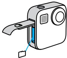 GOPRO MAX CHDHZ-202-RX - INSERTION DE LA BATTERIE ET DE LA CARTE MICROSD - 2