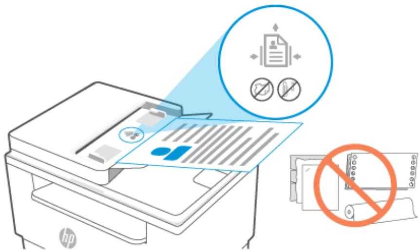 HP M234DWE - Pour charger un original dans le chargeur de documents - 1