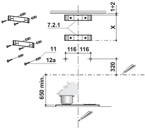 FRANKE CRYSTAL TOUCH FCR 625 TC BK XS - Bohren der Befestigungslöcher und Fixieren der Befestigungsbügel - 1