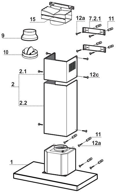 FRANKE CRYSTAL TOUCH FCR 625 TC BK XS - Parçalar - 1