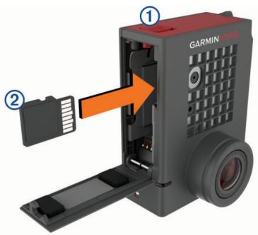GARMIN VIRB ULTRA 30 ACTION CAMERA - Installation de la carte mémoire et de la batterie - 1