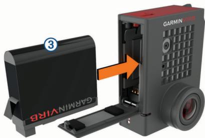 GARMIN VIRB ULTRA 30 ACTION CAMERA - Installation de la carte mémoire et de la batterie - 2