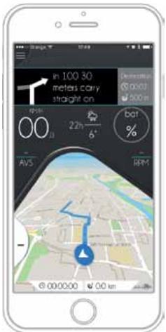 in 100 30 meters carry straight on 00 22h 6° bot % AVS BPM 000000 00 km