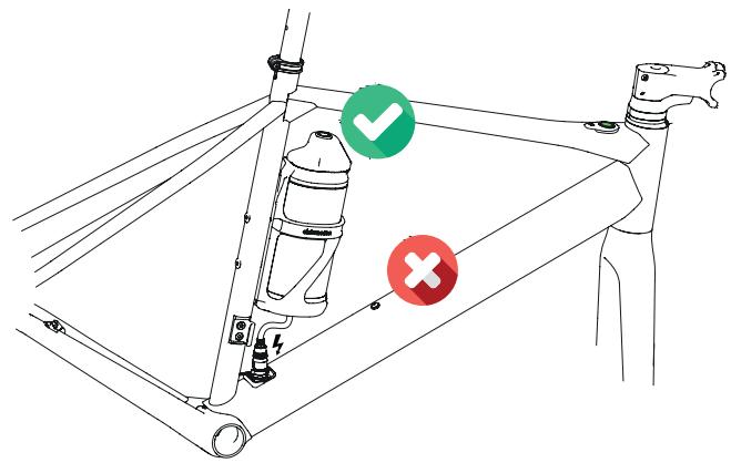 Diagram of a bicycle suspension system with labeled check and dislocation points