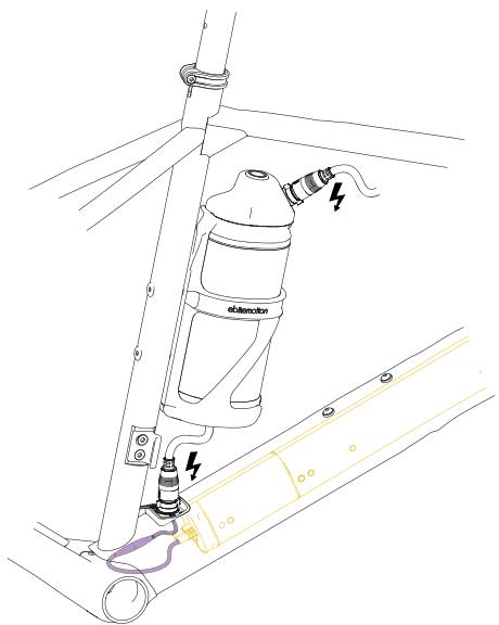 Technical diagram of a mechanical device with labeled components and electrical connections