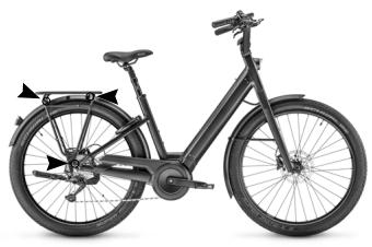 MOUSTACHE TANDEM SAMEDI - Points de fixation des porte-bagages : - 1