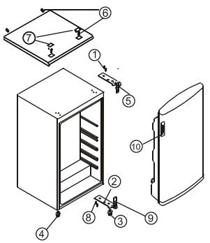 CANDY CCTOS502 - 4/ INVERSION DU SENS D'OUVERTURE DES PORTES - 1