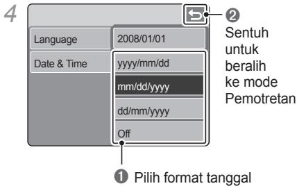 SAMSUNG VLUU NV100HD - Atur tanggal dan waktu - 4