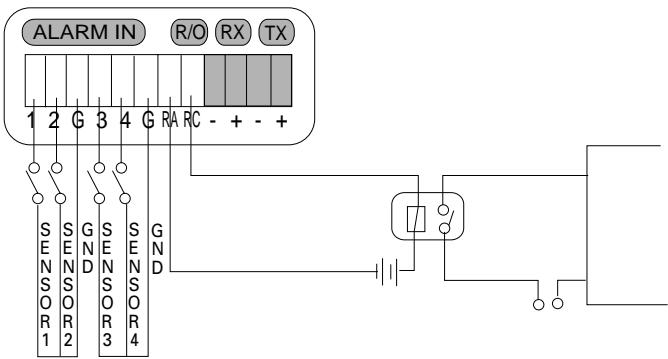 SAMSUNG SNS-110P - Conectar al sensor de la alarma y Dispositivo Externo - 1