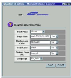 SAMSUNG SNS-110P - Configuration Interface Utilisateur Client - 1