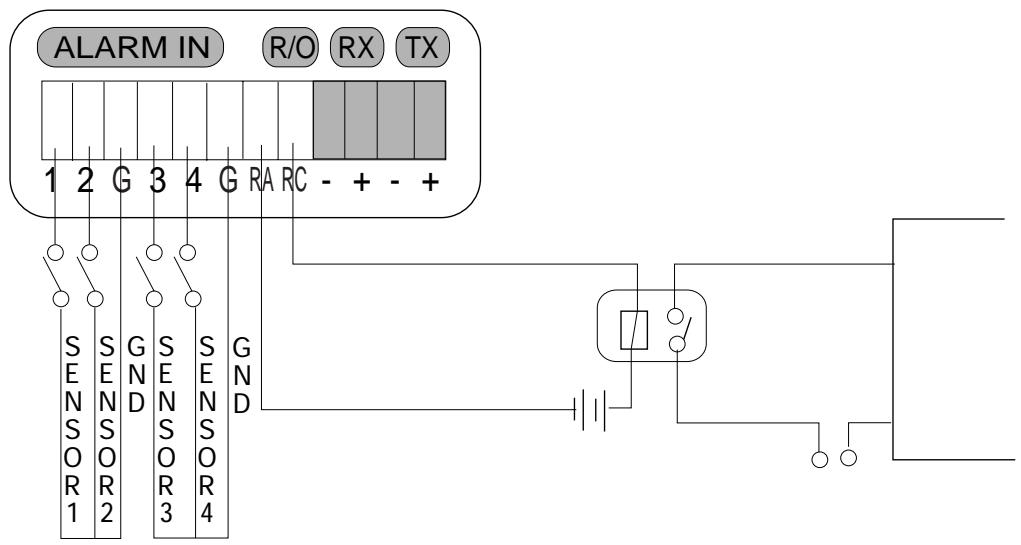 SAMSUNG SNS-110P - Connecting to Alarm Sensors and External Devices - 1